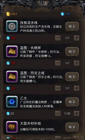 地下城堡2市场的蓝图哪些必买