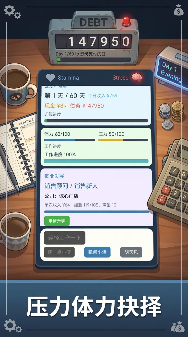 每日打工还债