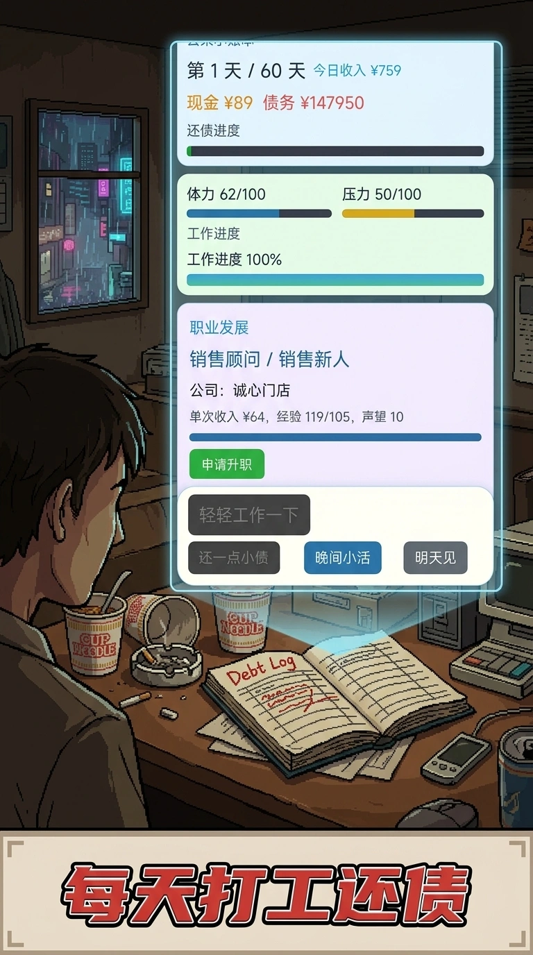 每日打工还债